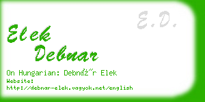 elek debnar business card